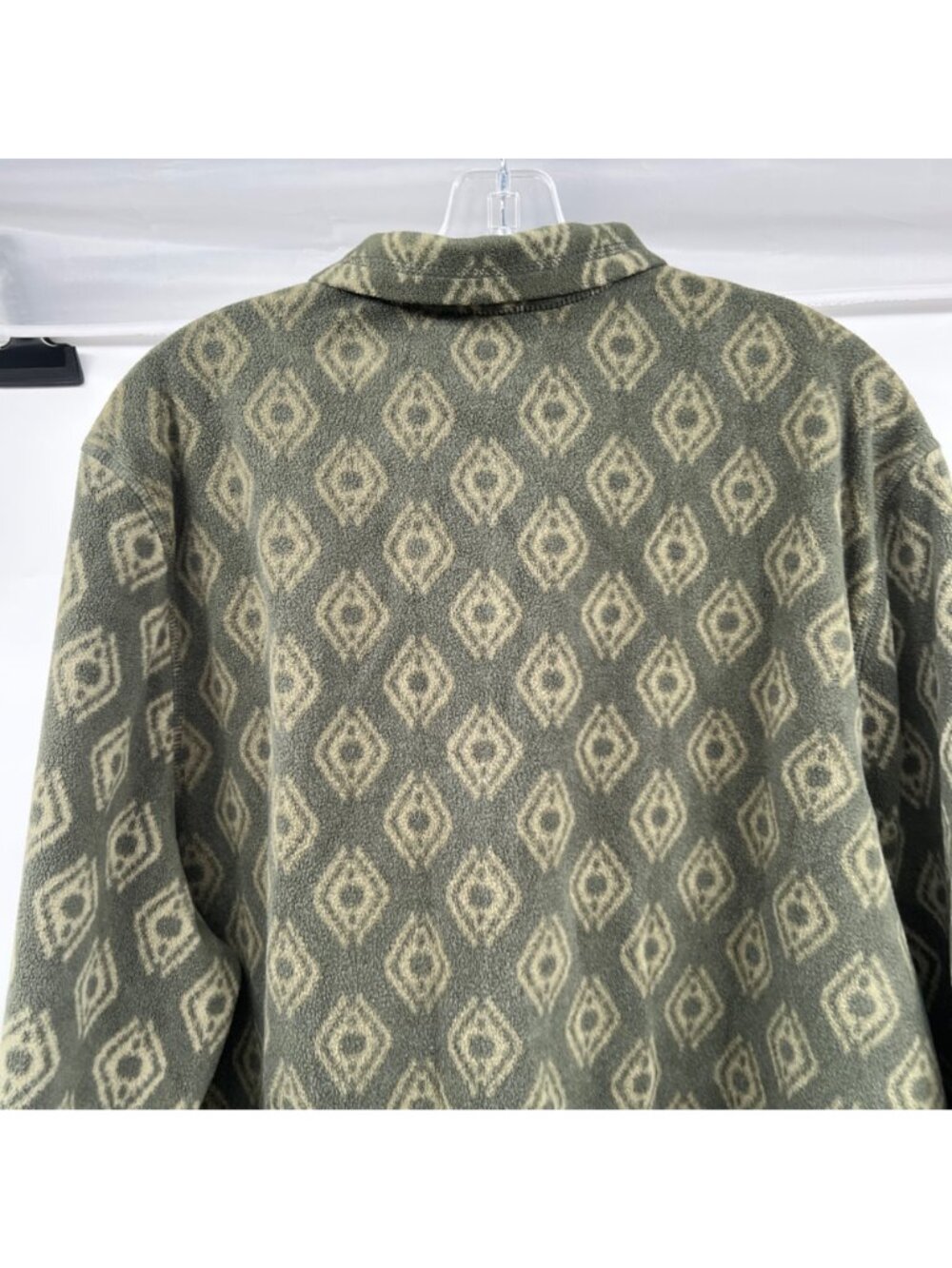 Eddie Bauer Mens Fleece Quarter Zip Pullover Green Print Size XXL - Picture 6 of 9